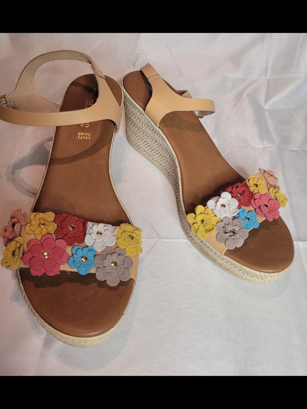 Sophia Milano Floral Wedge Sandals